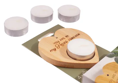 Набор чайных свечей с подсвечником Сердце In my heart (4 штуки) - фото 3