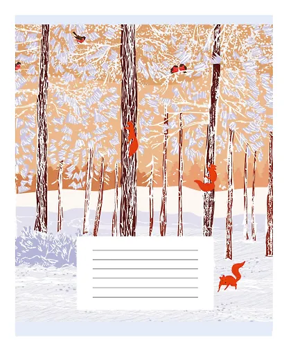 Тетрадь в клетку Listoff, "Зимний пейзаж (Универсальная плашка)", 24 листа, в ассортименте - фото 3