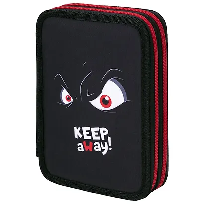 Пенал 2 отделения "Keep Away" 21*14 см,  полиэстер - фото 1