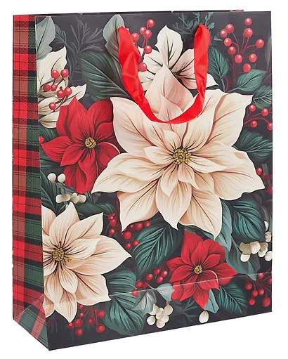 Пакет А4 26*32*12,5 "Зимние цветы" НГ, бум.мат.ламинат - фото 2