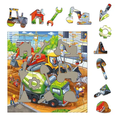 Пазл фигурный на подложке "Стройка", 80 деталей - фото 2