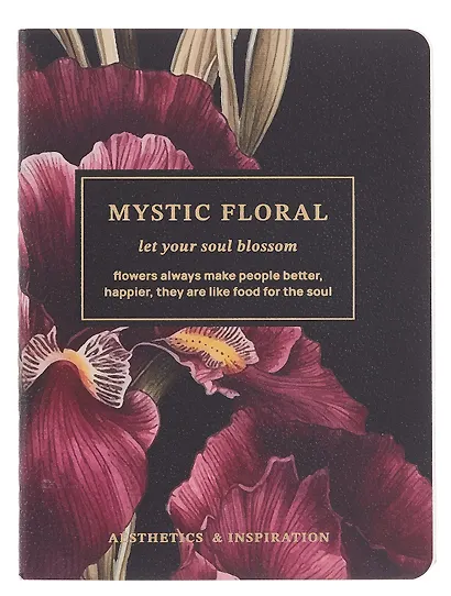 Записная книжка А6 32 листа, нелинованная, "Blossom. Irises on black", сшивка - фото 1