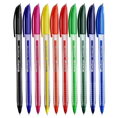 Ручки гелевые 10 цветов "Triangle Gel" 0, 5мм, Crown - фото 3