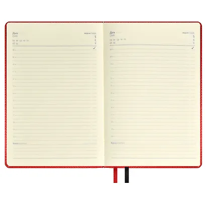 Ежедневник недат. А5 120л "Сариф" красный, иск.кожа, тв.переплет, обл.поролон, блинт.тиснение, офсет, ляссе - фото 8