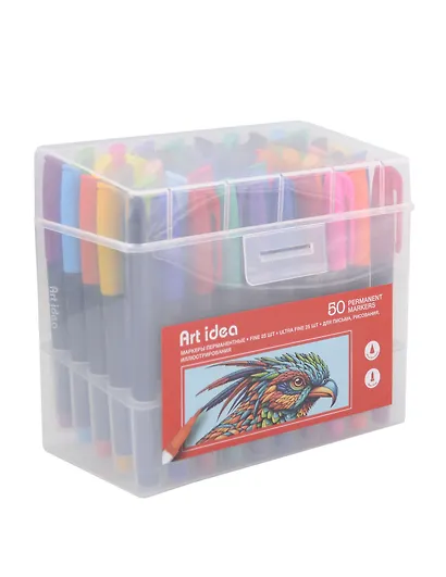 Маркеры перманентные, 50 цветов, 0,25 мм, Art Idea - фото 1