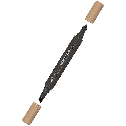 Маркер художественный "Сонет" сиена жженая, двухсторон., тонк. и широк.долото, Сонет - фото 2