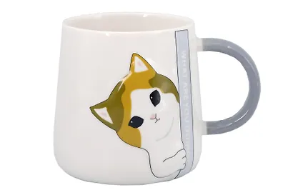 Кружка Котик What are you doing? (керамика) (400мл) (12-B3-6641-202510-STB-01) - фото 1