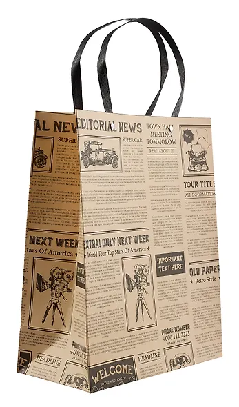 Пакет А4 32*26*12,5 "City newspaper" нейтр. бум.мат - фото 2