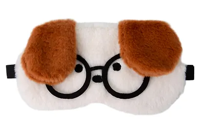 Маска для сна «Собачка белая в очках с коричневыми ушами», плюш, Lafilaf - фото 2