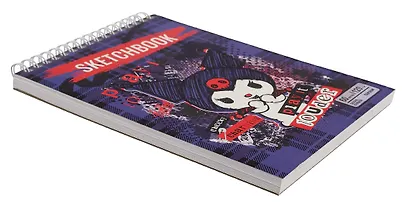 Скетчбук А5 60л "Куроми фиолетовая клетка" гребень, блок 120г/м2 - фото 3