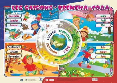 Французский язык. Времена года: les saisons. Учебный плакат (Формат А2) - фото 1