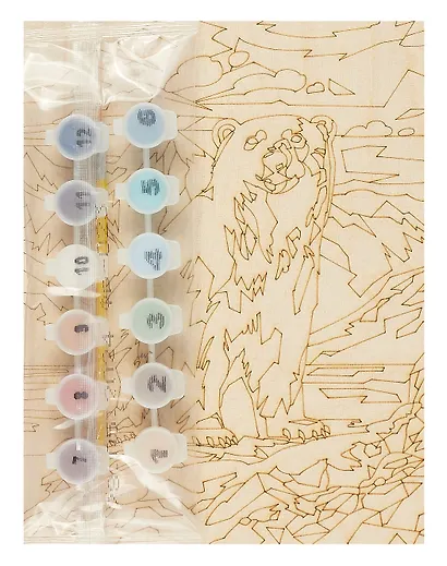 Роспись по дереву. Картина "Полярный медведь" (24,5х18,5 см) - фото 3