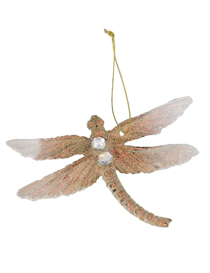 Новогоднее подвесное украшение Золотая стрекоза (полистирол) (12,5х10) - фото 1