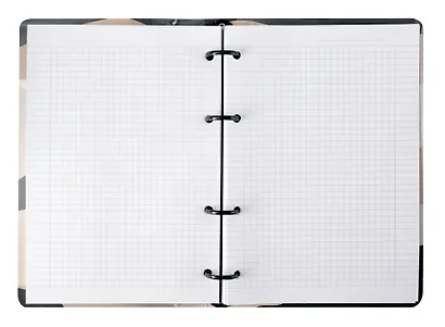 Тетрадь 120л кл. "Block", бежевый, на кольцах, мел.картон, микротекстурирование, ламинация - фото 2