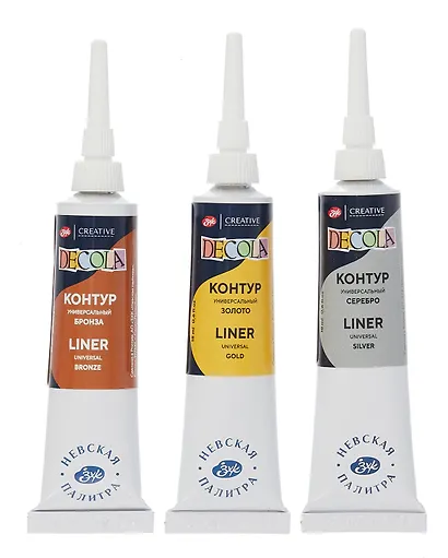 Контуры акриловые 03цв "Decola" 18мл, универсальные, металлик, к/к, ЗХК - фото 3