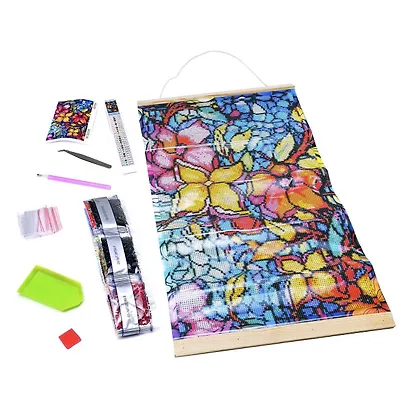 Алмазное панно на подвесе 30*50 (полная выкладка). Узоры. Яркие цветы - фото 3