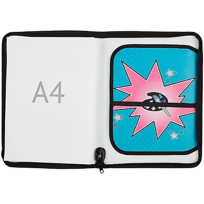 Папка для труда А4 "LOL" молния с трёх сторон, откидн.клапан с креплениями для шк.принадлежностей - фото 3