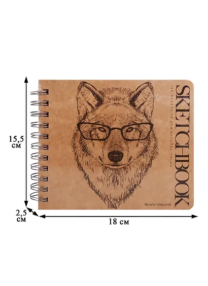 Скетчбук 180*155 120л "BV" крафт бумага 70г/м2, спираль, ассорти, Bruno Visconti - фото 2