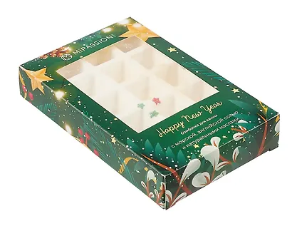 Бомбочка-вафля для ванны НГ Мерцающая ночь (зеленый) (140 г) - фото 2