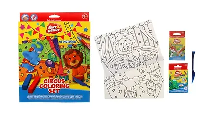 Набор д/творчества Circus Coloring Set ArtBerry®/Артберри (пластилин 6цв+воск. мелки 8цв+2 раскрас.) 36968 - фото 2