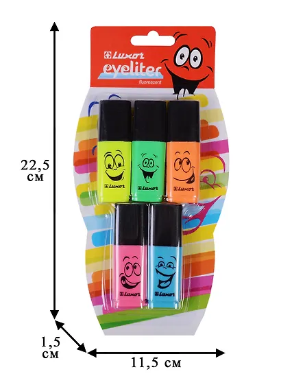 Текстовыделители Luxor, 5 цветов 1-4 мм - фото 8