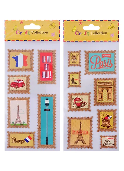 Наклейки пробка  Франция, микс - фото 2