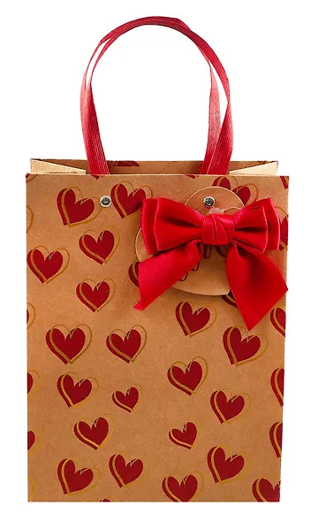 Пакет А5 23*18*10 "Серце" жен., крафт - фото 2