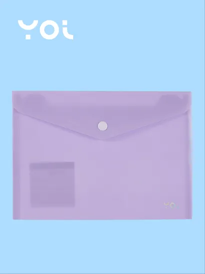 Папка-конверт А5, на кнопке "Pastel" пластик 0,18 мм, в ассортименте, Yoi - фото 4