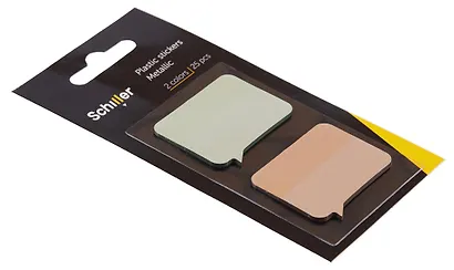 Закладки самоклеящиеся 40*28 мм, 2 цветов*25 листов, "Сноска" металлик, Schiller - фото 3