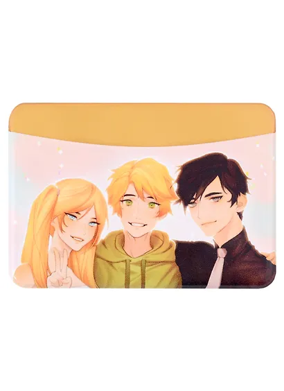 Чехол для карточек горизонтальный Аниме Синтонимы Три персонажа (цветн) (Медина Мирай) (ДКГ2022-114) - фото 1