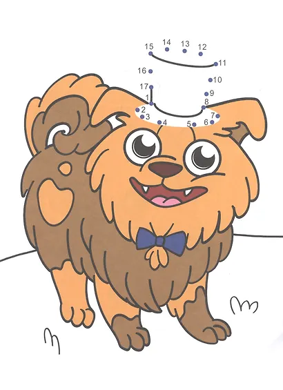 Раскраска по точкам малышам. Любимые животные - фото 4