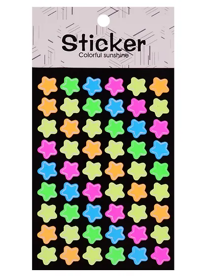 Стикеры бумажные светящиеся 2 листа Звезды - фото 1