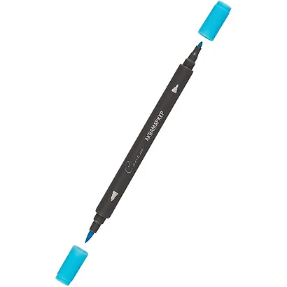 Маркер акварельный "Сонет", двухсторон., кисть и тонкий наконечник, циан, сонет - фото 2