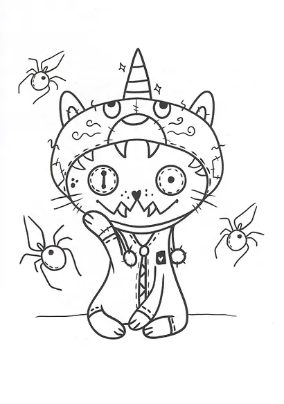 РАСКРАСКА - СТРАШИЛКА. СТРАШНЫЕ НЯШКИ - фото 5