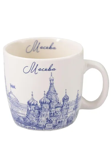 Кружка Москва Набережная (фарфор) (синий рисунок) (060-7-22) - фото 1