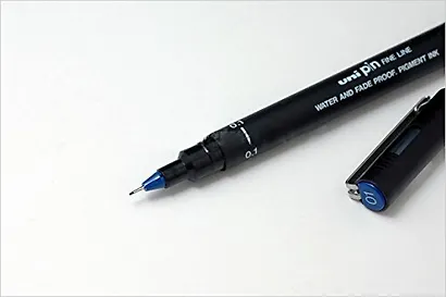 Линер синий "PIN" 01, толщина линии 0.28, UNI - фото 4