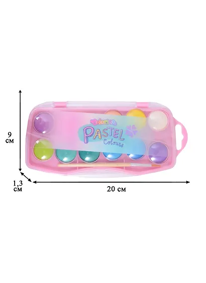 Краски акварельные 12цв "Pastel Colours", пл/уп., с/к., Colorino - фото 2