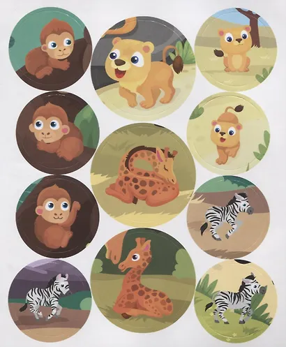 Мамы и малыши. Африка. 22 наклейки - фото 3