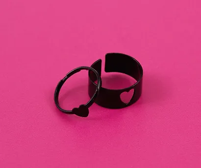 Набор парных колечек «Сердечки-пазлы», 2 штуки, металл, Lafilaf - фото 6