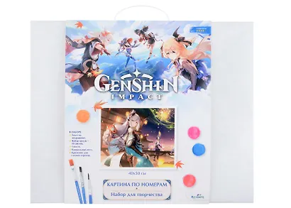 Картина для раскрашивания по номерам. Геншин. Краски мимолетности. 40х50 см - фото 4