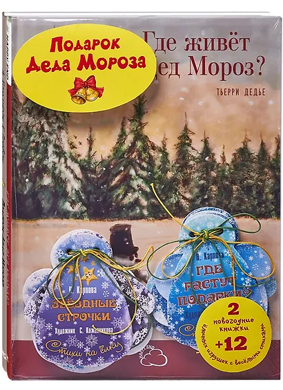 Подарочный набор "Подарок Деда Мороза" (Комплект из 2 книг + 12 елочных игрушек с веселыми стихами) - фото 5