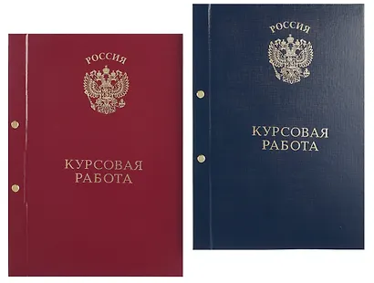 Обложка "Курсовая работа" ассорти, 2 отверстия, бумвинил - фото 1