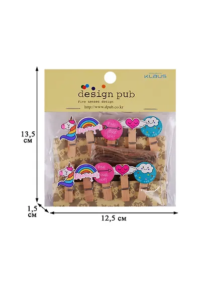 Прищепки декоративные с веревкой 10 шт. Unicorn - фото 2