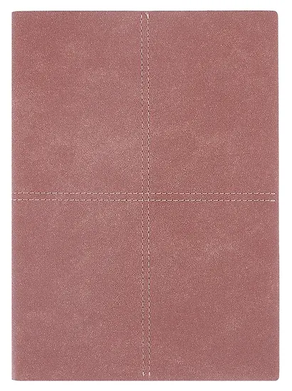 Ежедневник недат. А5+ 160л "Нубук" пепельно-розовый, кожзам, мягк.переплет, тонир.блок, блинт.тиснение, справ.мат-лы, 2 ляссе, инд.уп - фото 1