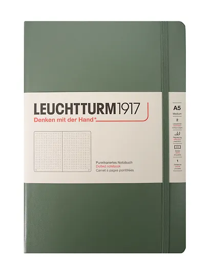 Книга для записей A5 125л тчк. "Smooth Colours" тв.обл., оливковый, Leuchtturm1917 - фото 1