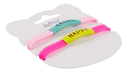 Набор парных браслетов Angel, Happy (силикон) (12-04407-B76) (Lafilaf) - фото 7