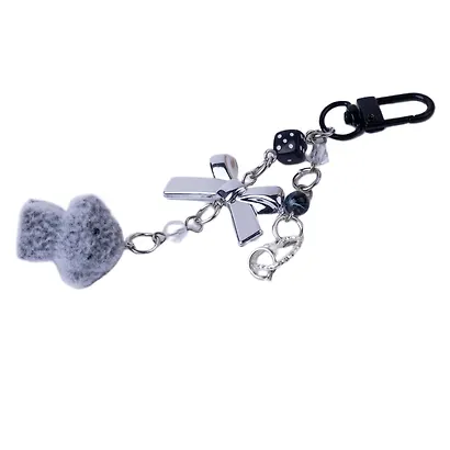 Брелок Собачка-пушистик с бантиком и подвесками (ПВХ) - фото 4