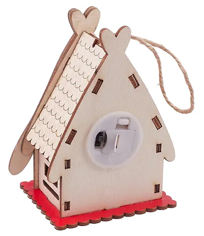 Новогоднее подвесное украшение с подсветкой Домик (11х6,5) (дерево) - фото 2