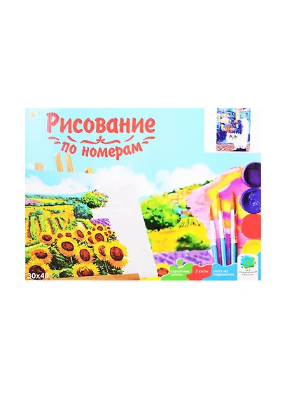 Холст с красками по номерам "Задумчивый белый кот", 30 х 40 см, 18 цветов, Рыжий Кот (3+) - фото 7