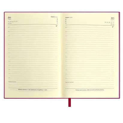 Ежедневник недатированный А5 160 листов "Шеврет экстра" малиновый, искусственная кожа, мягкий переплет, офсет, ляссе - фото 9